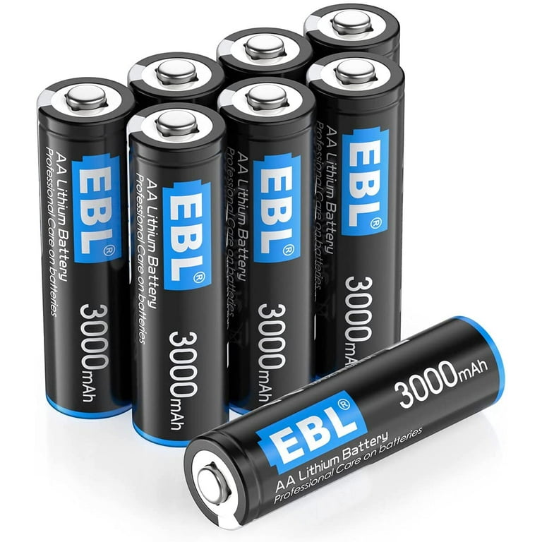 EBL 12 Pack 3000mAh 1.5V AA Lithium Batteries - High Performance Constant  Volt AA Lithium Battery for High-Tech Devices (Non-Rechargeable)