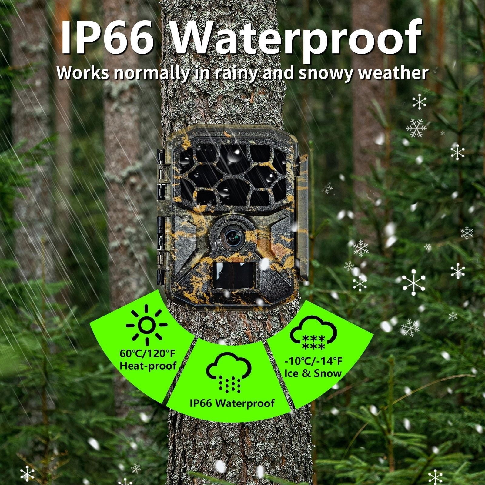 WiFi Trail Camera with Solar Panel, Motion Activated Game Camera with Infrared Night Vision, High Resolution Wildlife Camera with Rechargeable Battery & IP66 Waterproof