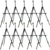 U.S. Art Supply 72 Inch Aluminum Tripod Artist Field and Display Easel Stand (Pack 10 Easels), Adjustable Floor Tabletop