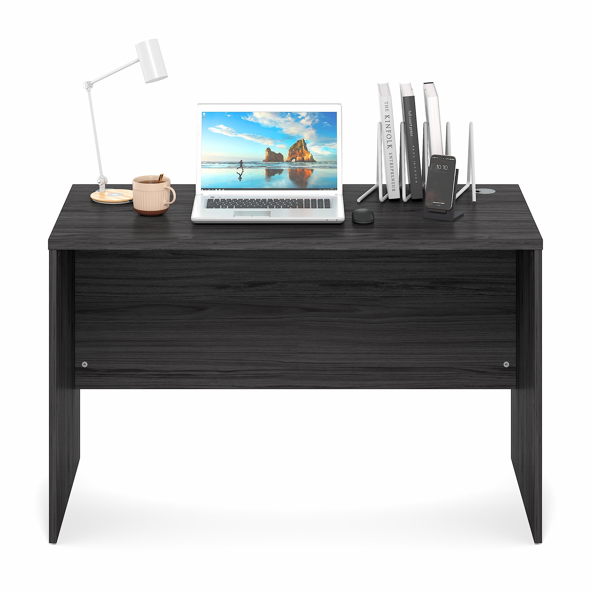 Furinno ROGER 47 Inch Computer Desk with Modesty Panel Coastal Grey