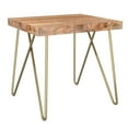thumbnail image 1 of Rustic Modern Solid Wood Accent Table in Natural & Aged Gold, 1 of 7