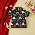 thumbnail image 4 of UACY Toddler Christmas Boy Clothes Outfits Toddler Kids Baby Boy Santa Deer Print Short Sleeve T Shirt Red Shorts Gentleman Suit Xmas 2pcs Outfits Set(Black,4-5 Years), 4 of 9