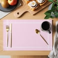 thumbnail image 2 of Solid Color Placemats Set of 4 Pink Place Mats Table Mats Kitchen Dining Home Outdoor Party Table Decoration, 2 of 9