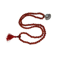 Mogul Buddhist Healing Shiva Third Eye Coral Beads Carnelian Gemstone Mala Bead Pendant Necklace