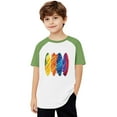 thumbnail image 4 of Frostluinai T-Shirts à Manches Courtes Raglan pour Garçons, Hauts Basiques à Blocs de Couleur pour Enfants, T-Shirts Col Rond pour Filles, Chemises d'Été Décontractées et Amples 3-14 Ans, 4 of 9