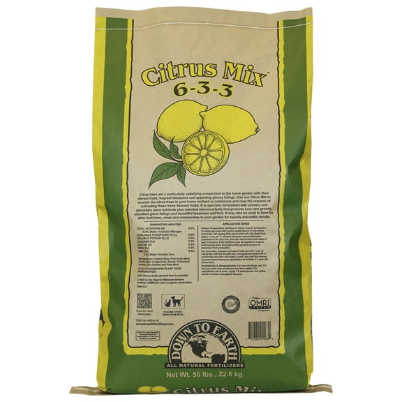 Down To Earth Organic Citrus Fertilizer Mix 6-3-3, 50 lbs.