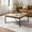 Camel, variant on Tina's Home 36.5" Industrial Modern Genuine Leather Coffee Table with Button Tufted Top and X-Shaped Metal Base for Living Room,Black