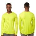 thumbnail image 2 of Crown Craze® High Visibility Safety T-Shirts for Men Hi Vis Long Sleeve Work Tee Shirts (Safety Green Pack 6, 2XL), 2 of 9