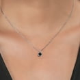 thumbnail image 4 of Gem Stone King 925 Sterling Silver Black Sapphire Teardrop Pendant Necklace for Women (0.69 Cttw, Gemstone September Birthstone, Round 5MM, with 18 inch Silver Chain), 4 of 4