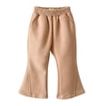 thumbnail image 6 of Spazoro Girls Flare Sweatpants, Solid Color Side Pockets Elastic Waist Casual Loose Fit Fashion Trousers Coffee Size 6, 6 of 8