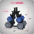thumbnail image 3 of HolaHatha 5, 10, and 15 lb Neoprene Dumbbell Free Hand Weight Set & Rack, 3 of 9