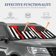 thumbnail image 4 of Xecao Firefighters USA Flag Black And White Flag for Foldable Car Sun Shades (2-Pack) offer sun protection with an easy-fold design for convenient windshield shading., 4 of 7