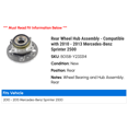 thumbnail image 2 of Rear Wheel Hub Assembly - Compatible with 2010 - 2013 Mercedes-Benz Sprinter 2500 2011 2012, 2 of 2