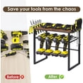 thumbnail image 5 of Power Tool Organizer with 4 Drill Holder Workshop Cordless Tool Men Utility Rack, 5 of 7