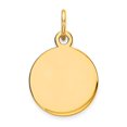 thumbnail image 3 of 14k Yellow Gold Solid Round Disc Charm Pendant, 3 of 5
