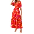 thumbnail image 1 of Vestido PRETTYGARDEN Verano 2025 Boho Floral Cuello en V M, 1 of 7