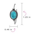 thumbnail image 5 of Bling Jewelry Womens Western Oval Blue Turquoise CZ Hoop Earrings Silver 1.25Inch, 5 of 6