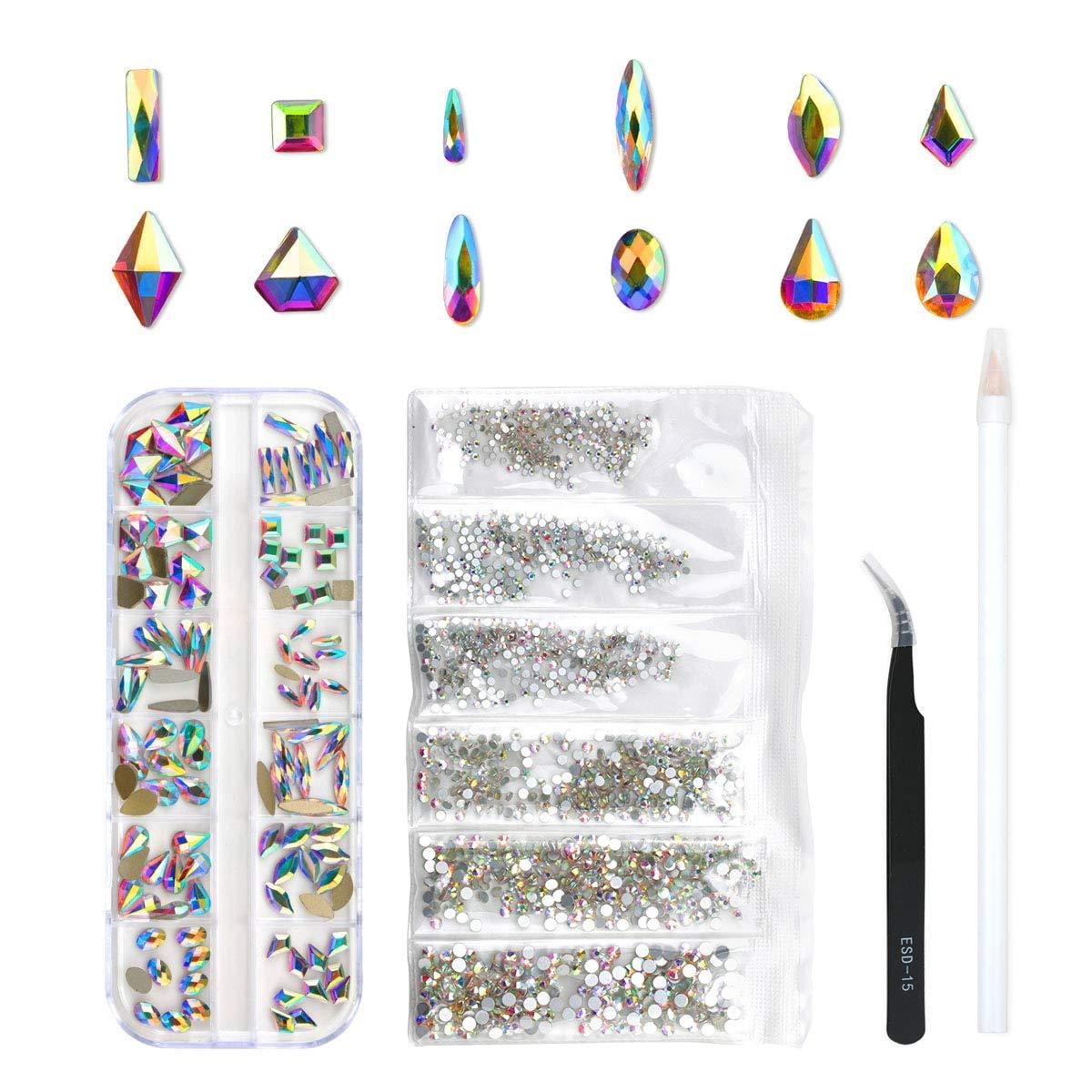 120 Pcs Multi Shapes Glass Crystal AB 