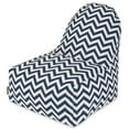 thumbnail image 1 of Majestic Home Goods Indoor Outdoor Navy Chevron Bean Bag Kick-it Chair 30 in L x 26 in W x 30 in H, 1 of 6