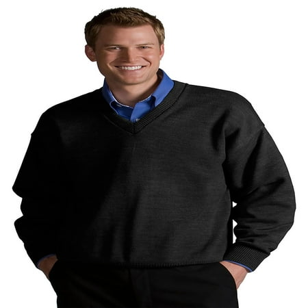 Links Stitch Sweater - Edwards Garment Stylish V-Neck Jersey Stitch Sweater, Style 565
