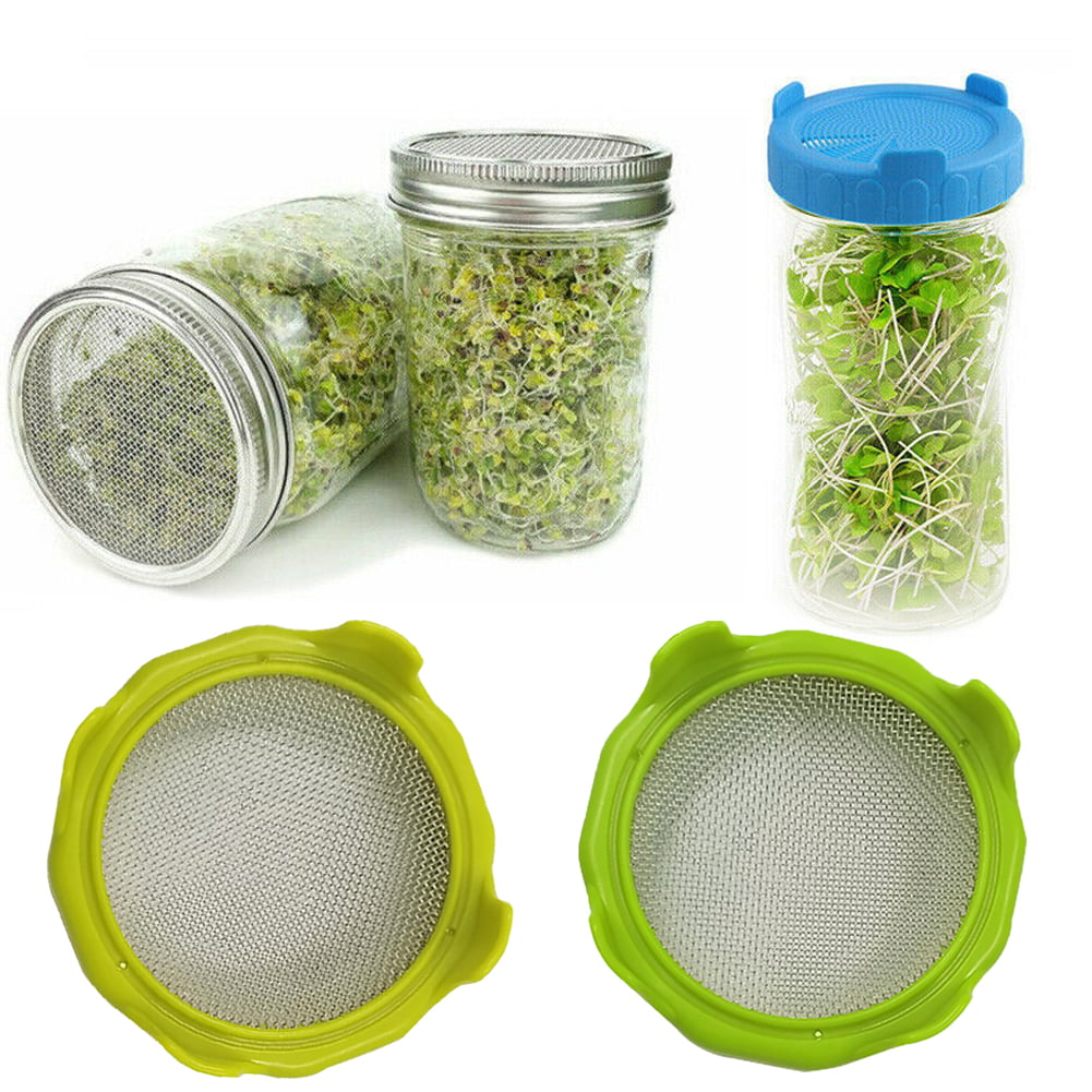 US 5 Pcs Seed Sprouting Mesh Screen Strainer Filter Mouth Covers for Mason Jars 