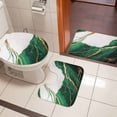 thumbnail image 4 of Green White Marble Bath Mat 3 Piece Bathroom Rug Set, Nature Marble Crack Yellow Lines Art Non Slip Bath Rug Contour Mat and Toilet Lid Cover, Absorbent Shower Mats Soft Bath Rugs and Mats Sets, 4 of 8
