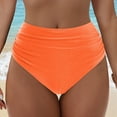 thumbnail image 2 of Kedxroy Women's High Waisted Swim Bottoms Swimsuit Full Coverage Bikini Bottoms(Orange,XL), 2 of 9