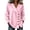 Pink, variant on Womens Long Sleeve Cardigan Open Front V Neck Button Down Business Casual Blouse Top