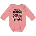 thumbnail image 3 of Inktastic Happy Birthday to the Sweetest Sister in the World Girls Long Sleeve Baby Bodysuit, 3 of 5