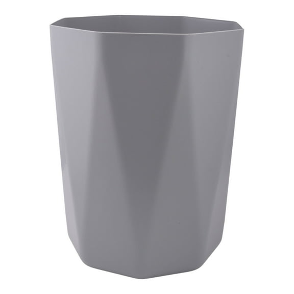 Mainstays Bathroom Trash Can, 5 Gallon Geometric Plastic Garbage Bucket Bin with No Lid, Grey