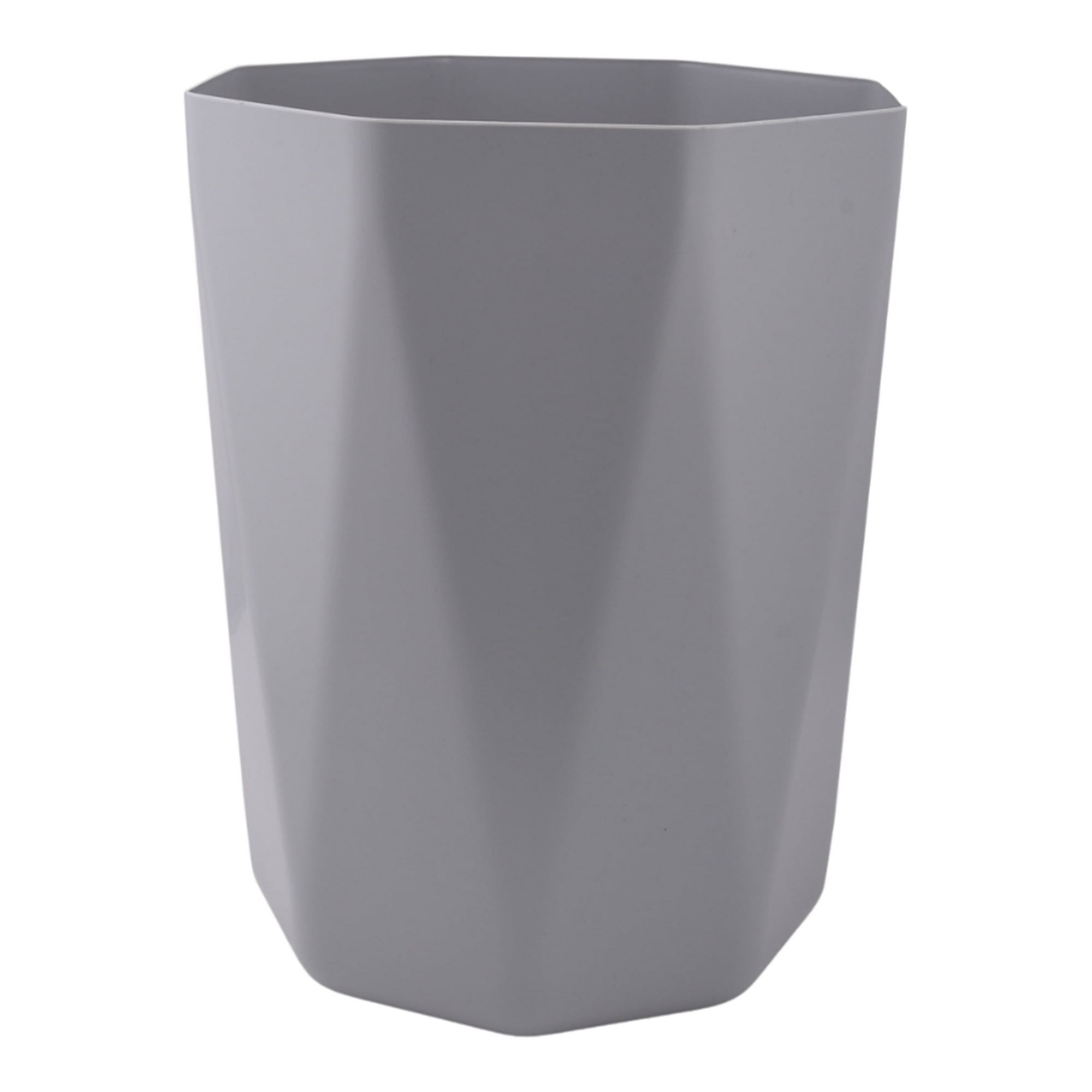 Mainstays 5 gal Gray Geometric Bathroom Wastebasket, Open Top, Polypropylene Plastic