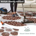 thumbnail image 5 of Brown Dahlia Outdoor Rug 4x6 Ft - Reversible Patio Rug Outdoor Camping Rugs, Vintage Abstract Grey Flowers Floral Washable Indoor Outdoor Area Rugs, Non-Slip Outdoor Carpet Runner for Deck/Porch, 5 of 8
