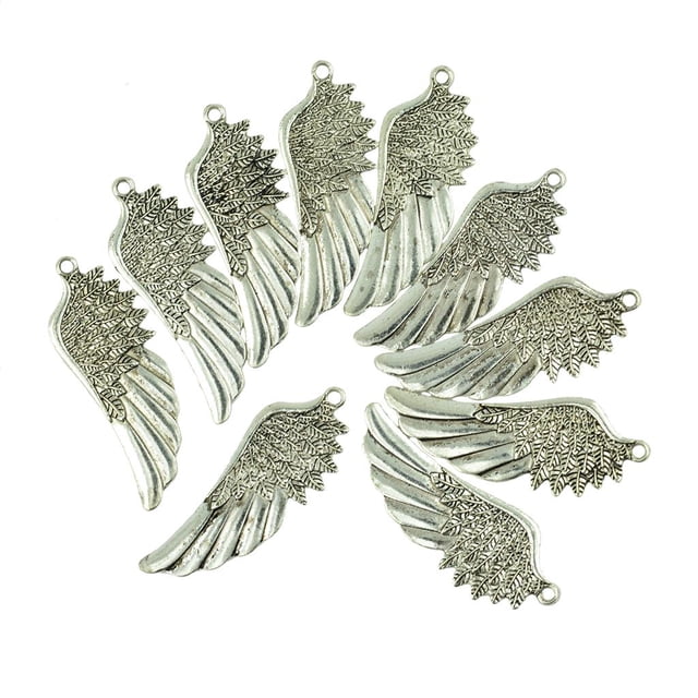 10 Pedazos 3D Gran Diente de Aleación de Zinc Sunnimix Diseño de Ángel Ala Colgante Charm