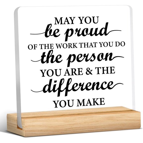 Thank You Gifts for Women Men, Appreciation Gifts for Coworkers Boss Leader Teacher Mentor Coach, New Job Gifts, Coworker Acrylic Desk Sign Decor 4x4 Inch