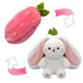 thumbnail image 1 of Peluche YOUBLEK con forma de conejo, fresa, reversible, 18 cm, 1 of 6
