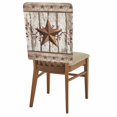 thumbnail image 2 of Western Texas Star Dining Chair Back Cover Only, Vintage Rust Red Star Berry White Wood Grain Set of 6 Chair Back Covers, Removable Washable for Dining Room, Banquet & Holiday Decoration, 2 of 9