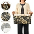 thumbnail image 5 of 2 Pack Collapsible Storage Bins Fabric Shelf Baskets with Handles Closet Organizer Gold Flowers and Leaves 16.9x11.4x7.7, 5 of 8