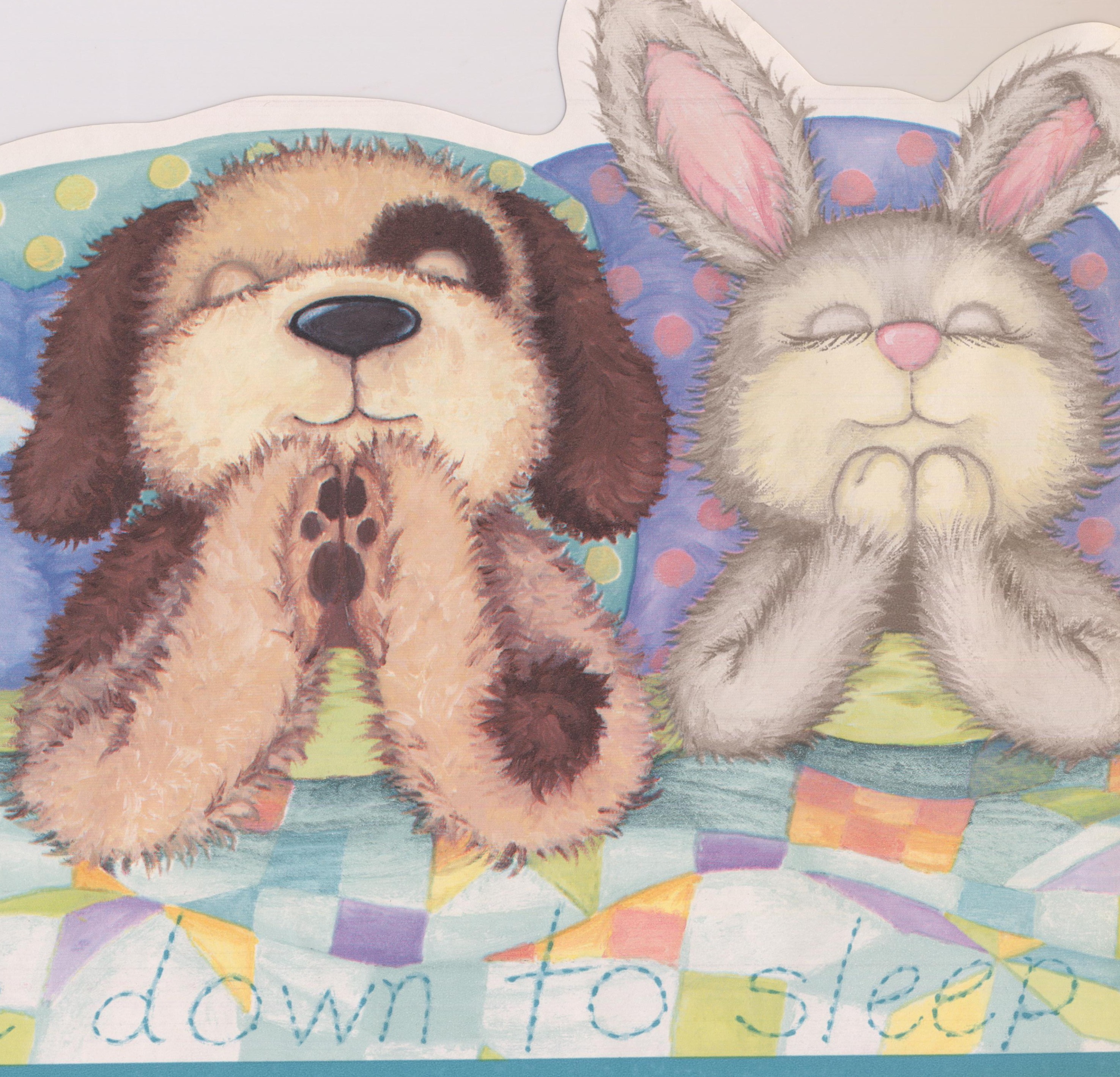 Wallpaper Border Plush Toys Teddy Bear are Asleep on the Bed Extra