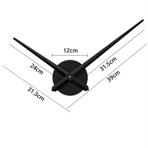 Juego de manecillas y movimiento de reloj de pared grande manecillas de reloj 3D kit de motor de manecilla de reloj de pared DIY piezas de repuesto de mecanismo de reloj de