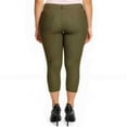 thumbnail image 5 of Couver Women's Ultra Stretch 5 Pocket Capri Jeggings Pull-On Denim Look Pants, Army Green, X-Large, 1 Pair, 5 of 9