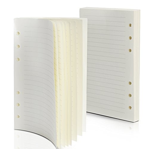 purture refill lined paper, leather journal refills lined, 6holes inserts 320 pages for a6