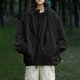 thumbnail image 4 of Gibobby Abrigos talla grande Chaqueta unisex de color sólido para escalada en montaña al libre, otoño e invierno, ajuste holgado, ropa de abrigo informal para parejas a de viento (Negro, L), 4 of 5