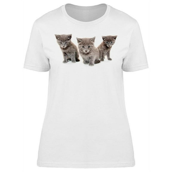 3 Cute Shorthair Kittens T-Shirt Women -Image by Shutterstock, Female Large