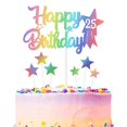 thumbnail image 1 of Decoraciones para Pastel iNINGER Arcoíris Brillante Feliz Cumpleaños 7 piezas, 1 of 7