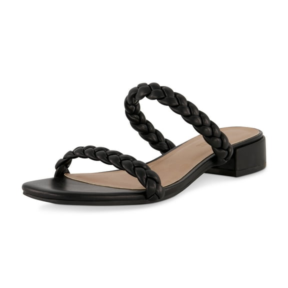 CUSHIONAIRE Women's Neptune Braided Low Block Heel Sandal Memory Foam