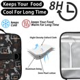 thumbnail image 4 of Basketball and Splash Black Pattern Insulated Lunch Bag with Shoulder Strap and Bottle Holder,Bento School Lunch Bag Box,11x9.5x3.5 Inches, 4 of 5