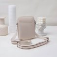 thumbnail image 4 of Bolso de mensajero sólido para mujer bolso para teléfono móvil bolso con cremallera bolso de cuero PU, 4 of 9