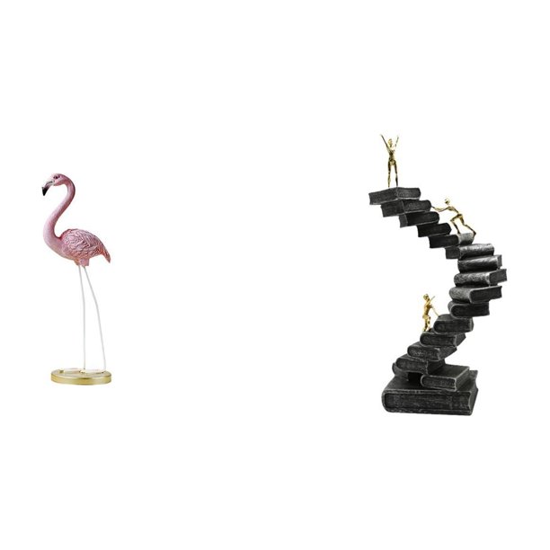 Estatua de resina,Escultura de estatua de flamenco de resina,arte para jardín exterior,Estatua de escalera,Estatua de escalera de libros para trepar,decoración artística,Escultura de