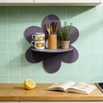 thumbnail image 4 of 11.81 Inch Flower Shaped Wooden Wall Shelf, Floating Storage Rack for Bathroom Living Room, Creative Home Decor, 4 of 6