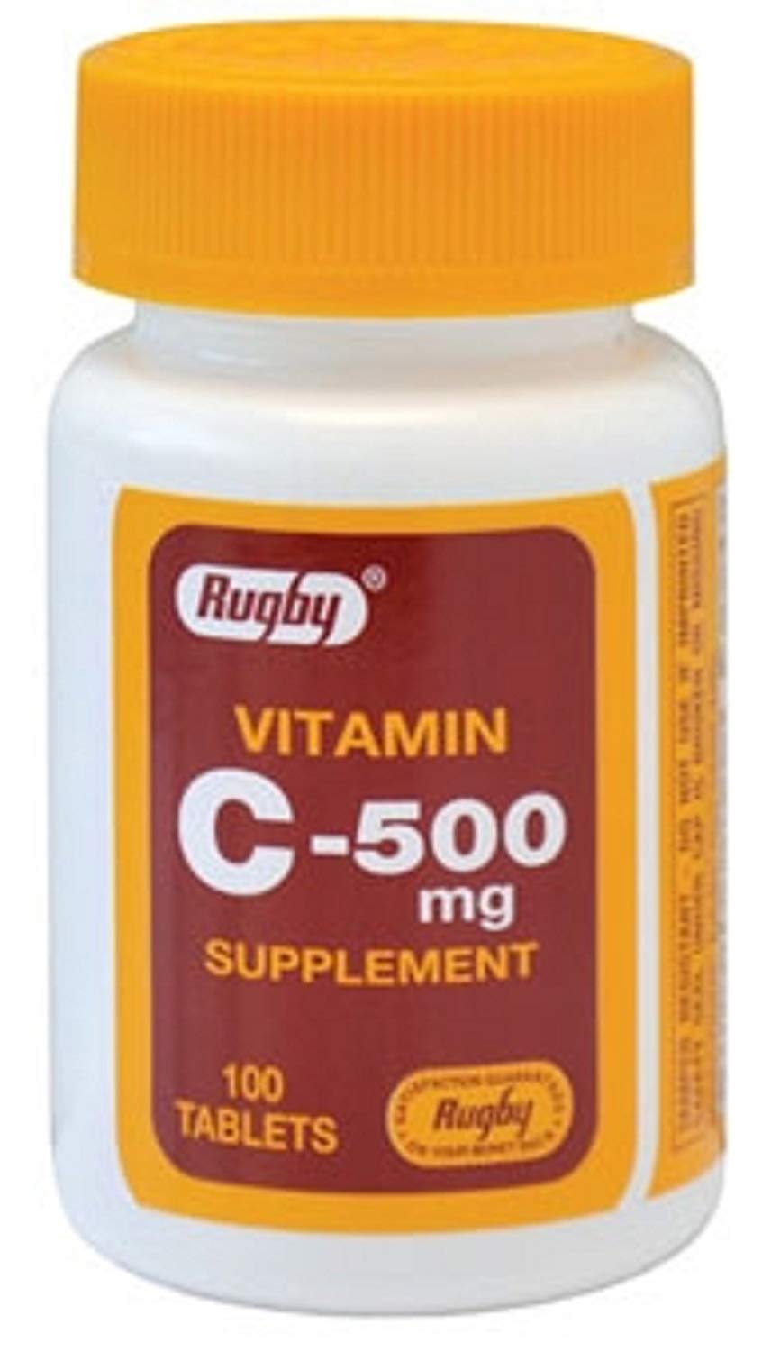 2 Pack Rugby Vitamin C Ascorbic Acid500 mg Supplements 100 Tablets